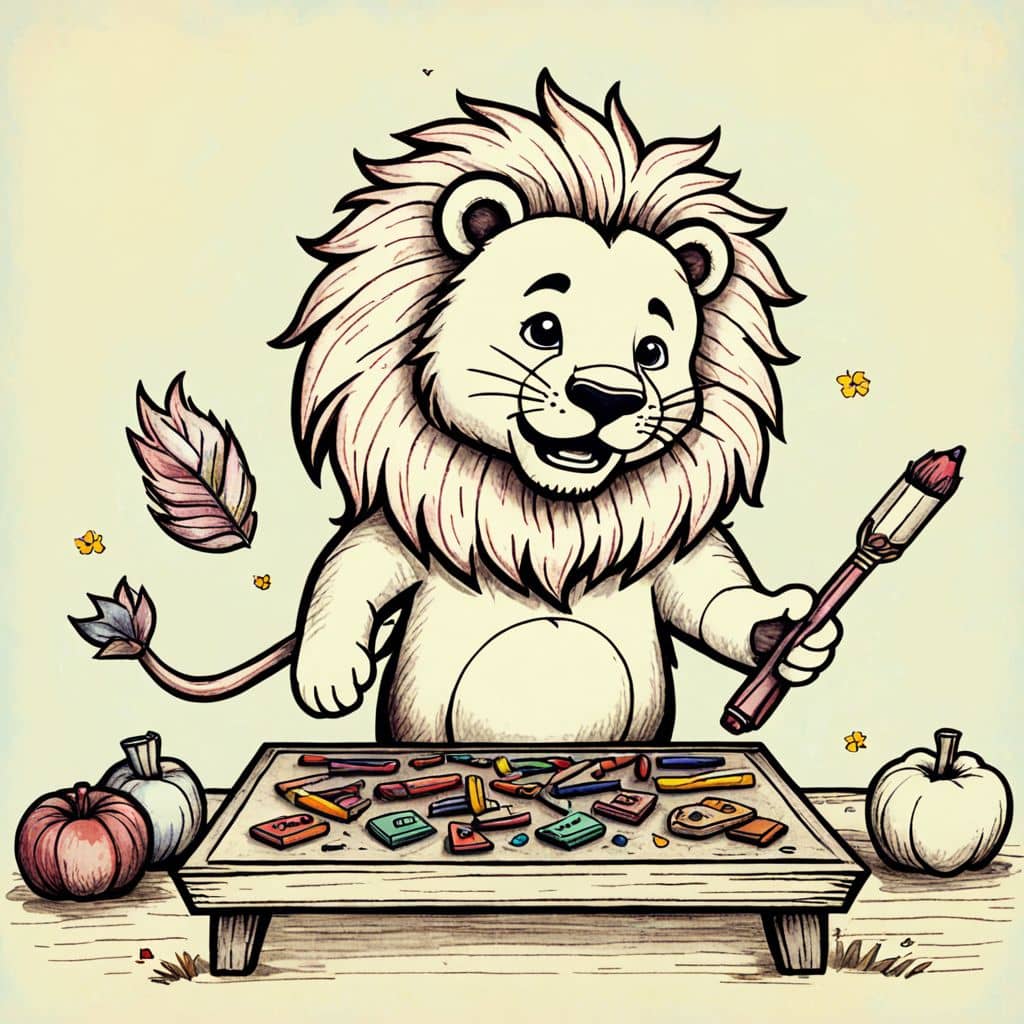 Colored Lion grilling vegetables