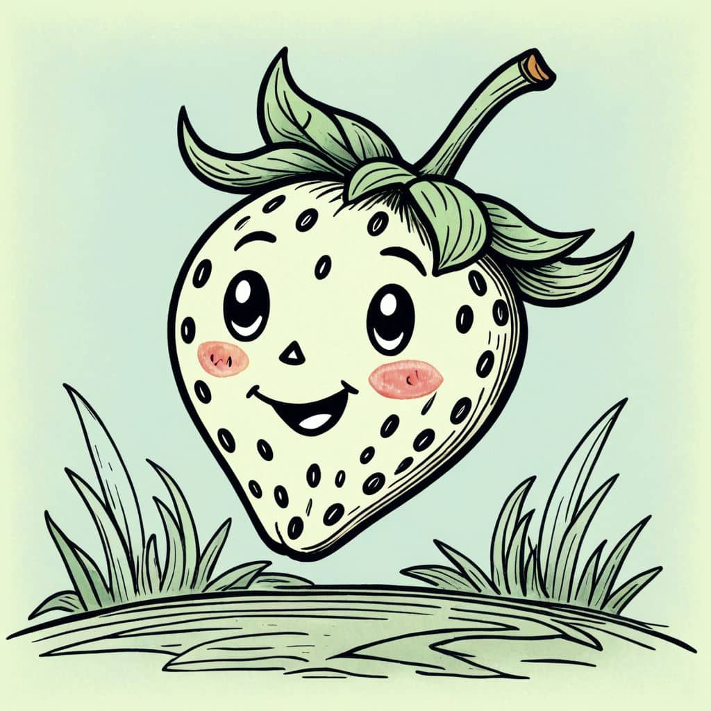 Colored Strawberry with a smiling face