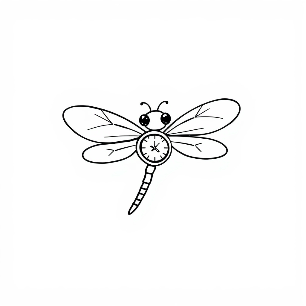 Dragonfly with a wristwatch