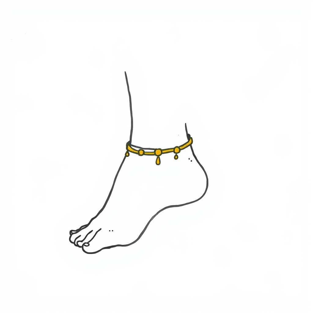 Gold anklet on dancer's ankle