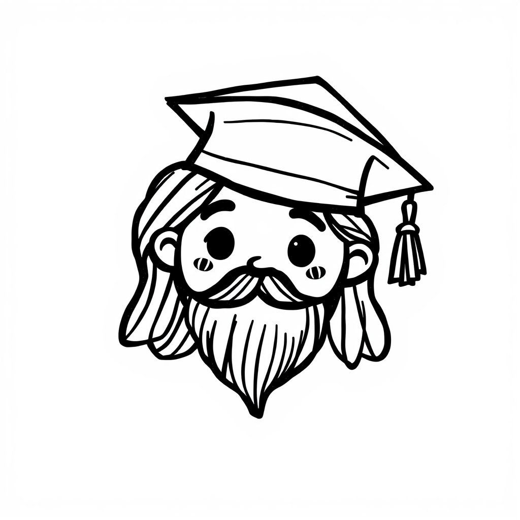 Jesus donning a graduation cap