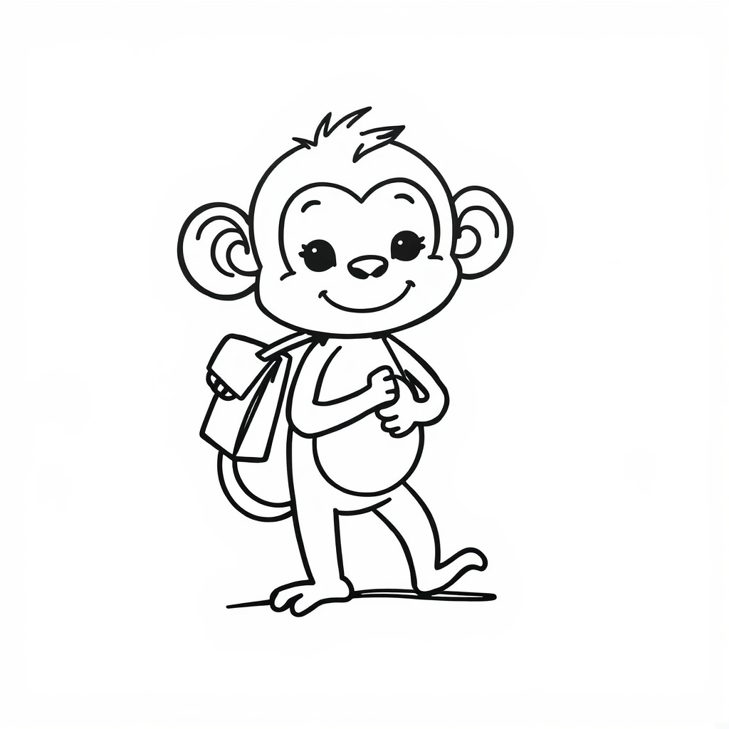 Monkey carrying a handbag