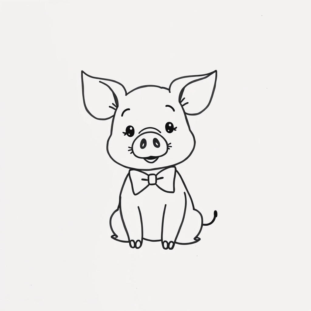 Piglet with a bow tie