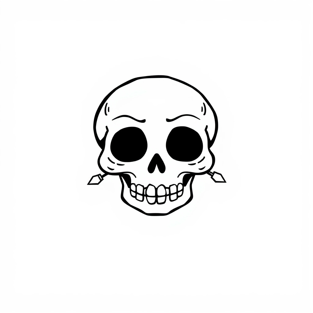 Skull with piercings