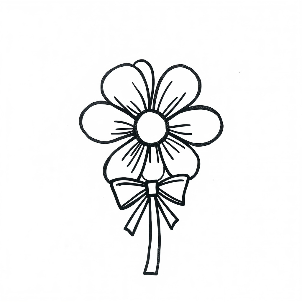 Flower with a ribbon bow