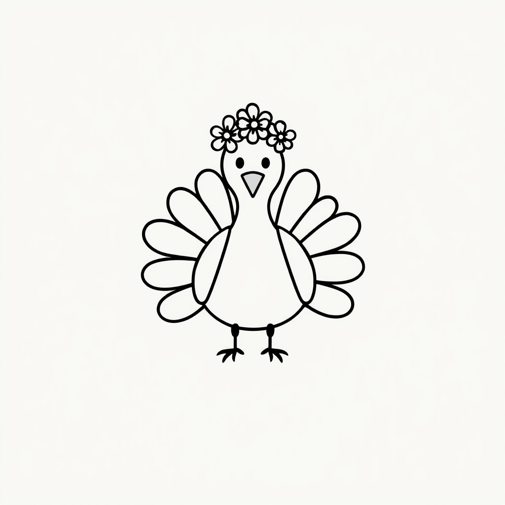 Turkey with a flower crown