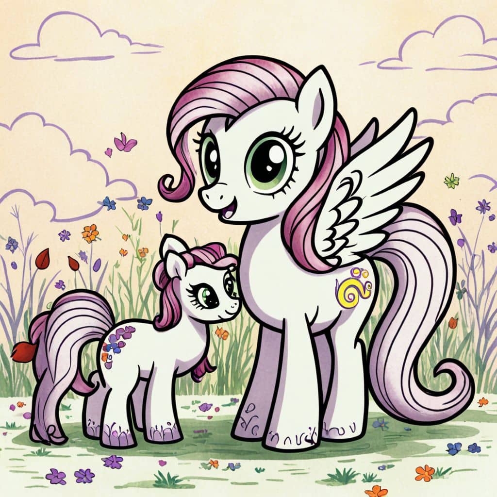 Colored Fluttershy - feeding animals