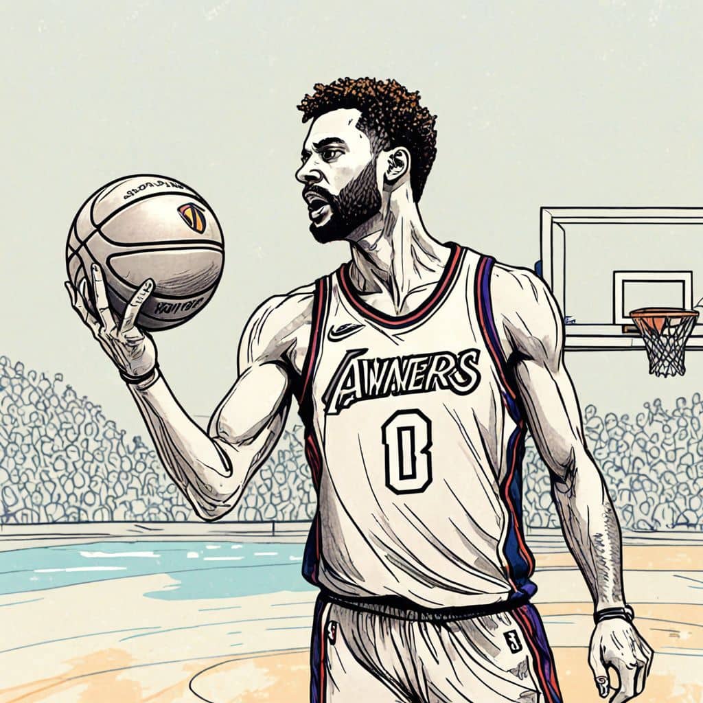 Colored Luka Dončić - the NBA player drawing a picture