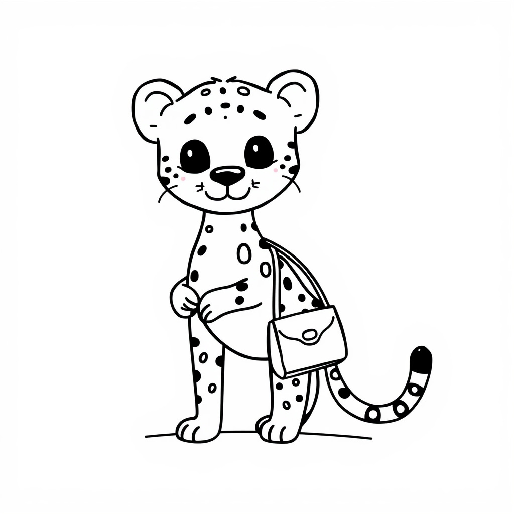 Cheetah using a handbag