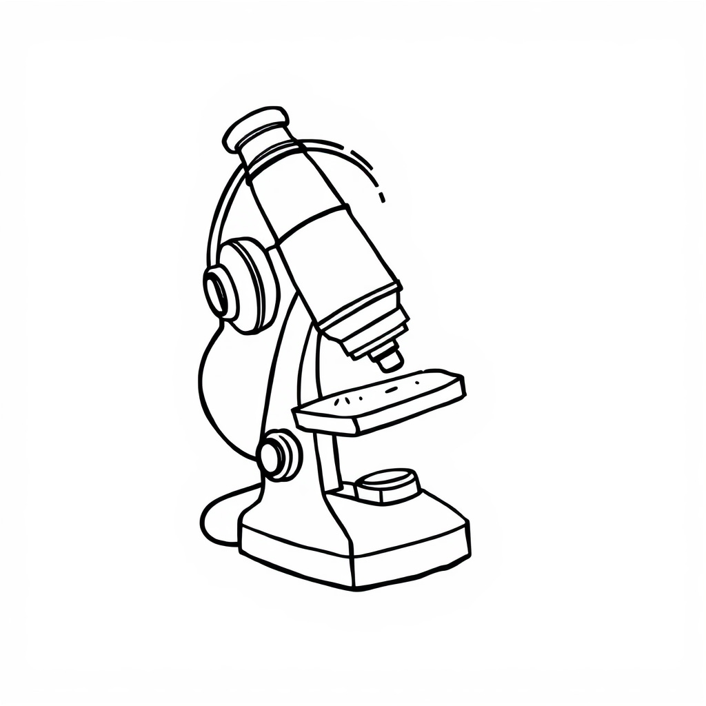 Microscope with headphones