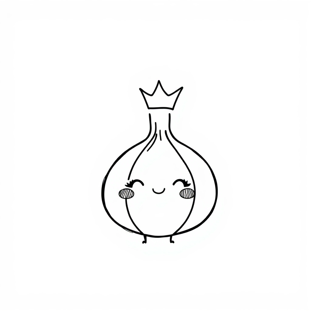 Onion wearing a crown