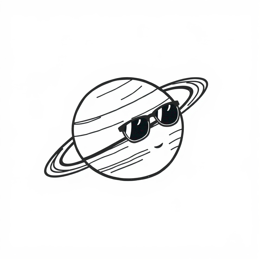 Saturn wearing sunglasses