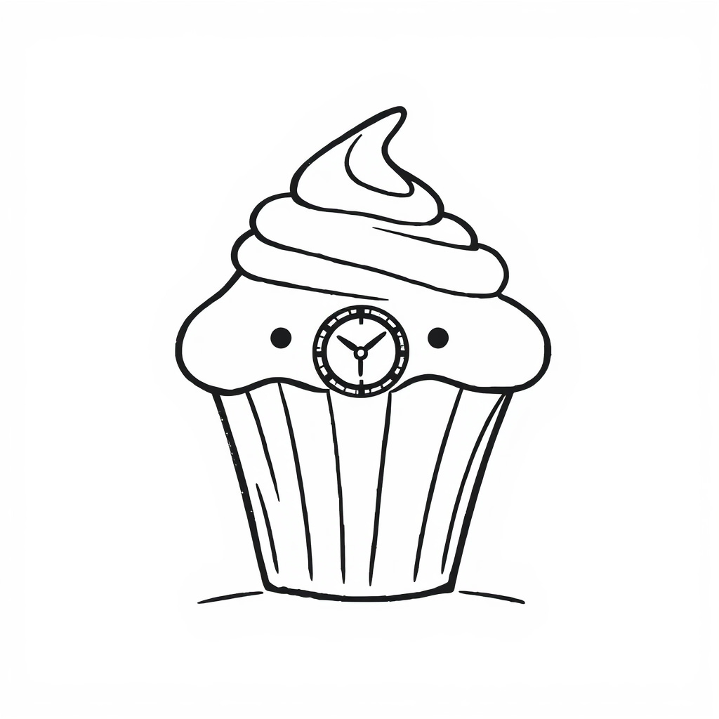 Cupcake wearing a watch