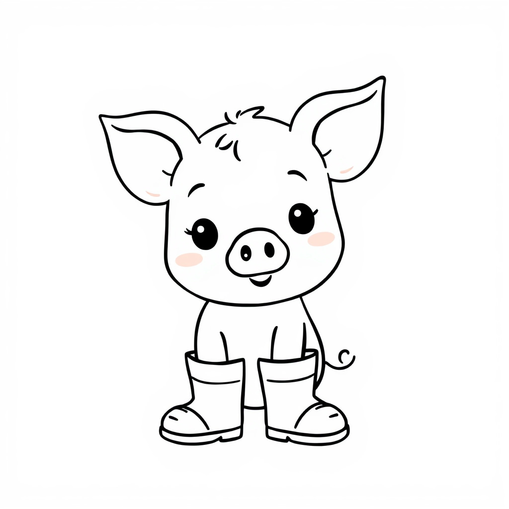 Piglet wearing rain boots