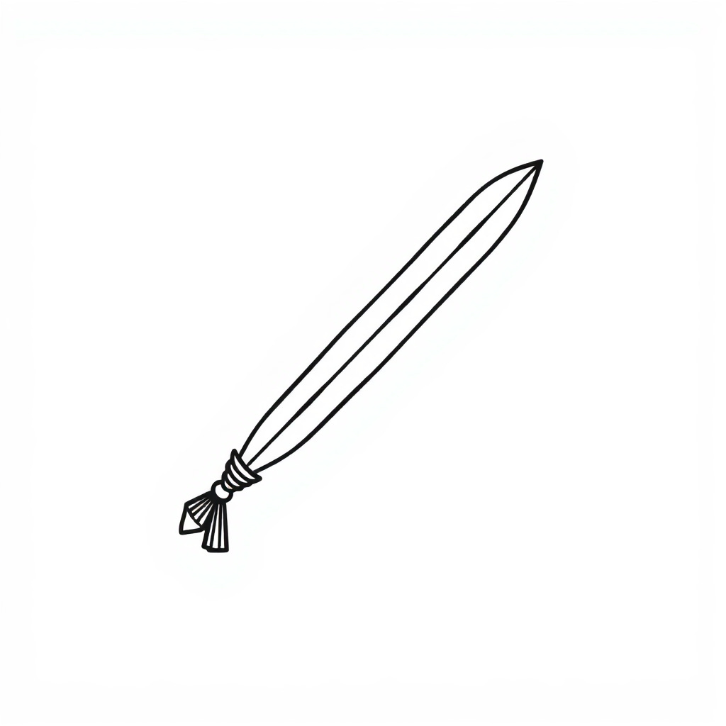 Sword with decorative tassels