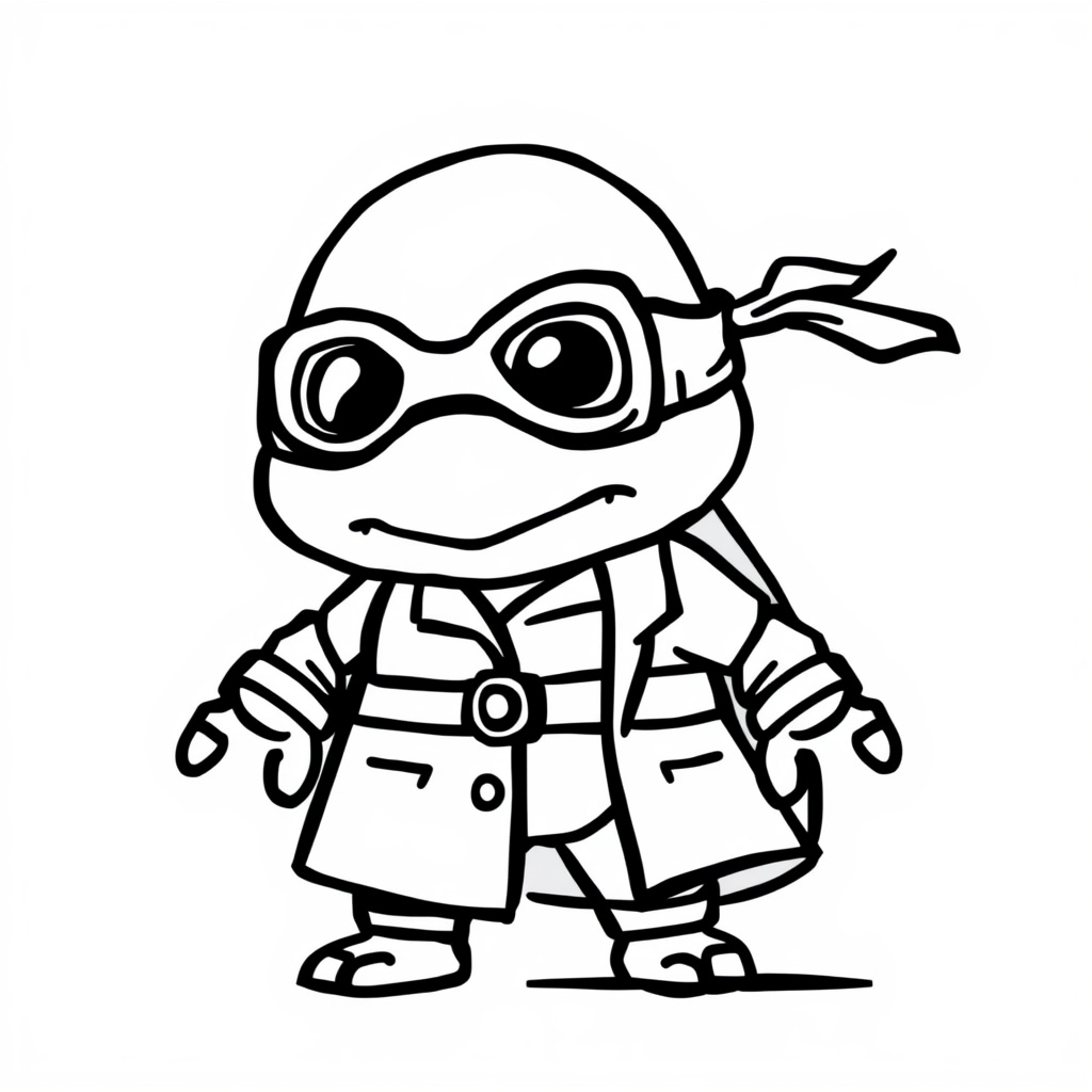 Donatello with a lab coat and goggles