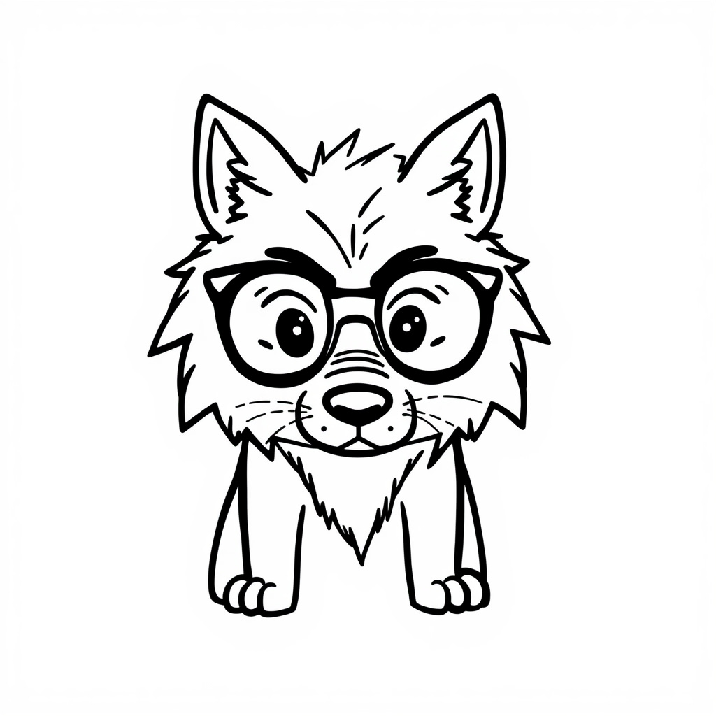 Werewolf wearing glasses