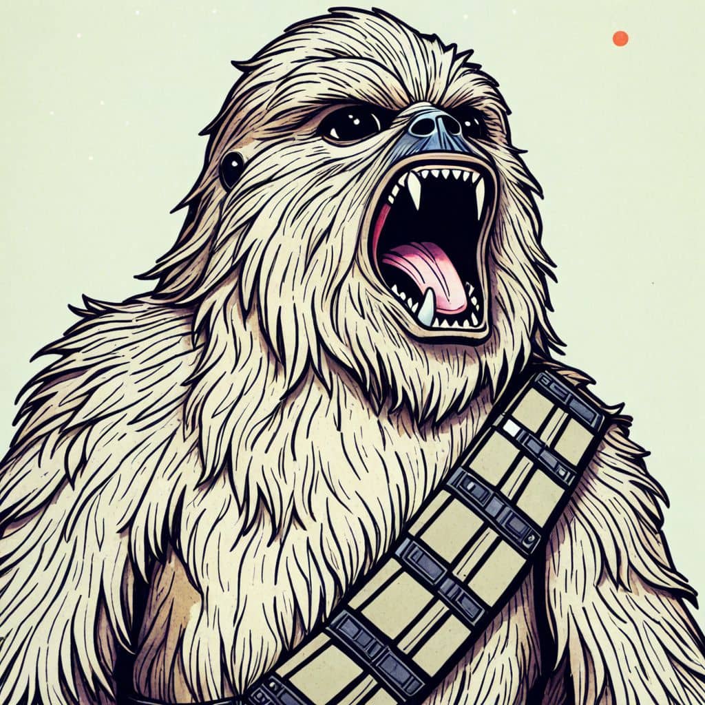Colored Chewbacca - roaring fiercely