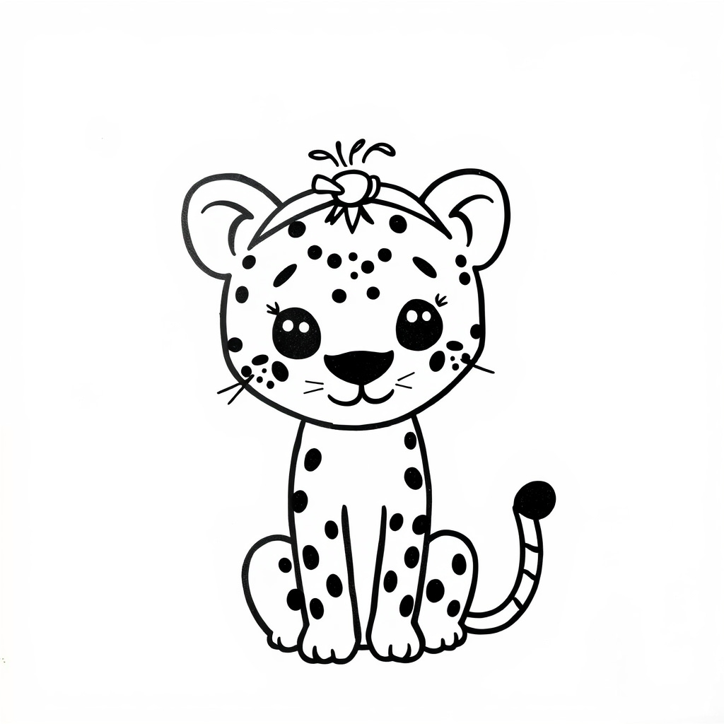 Cheetah with a cute hairband