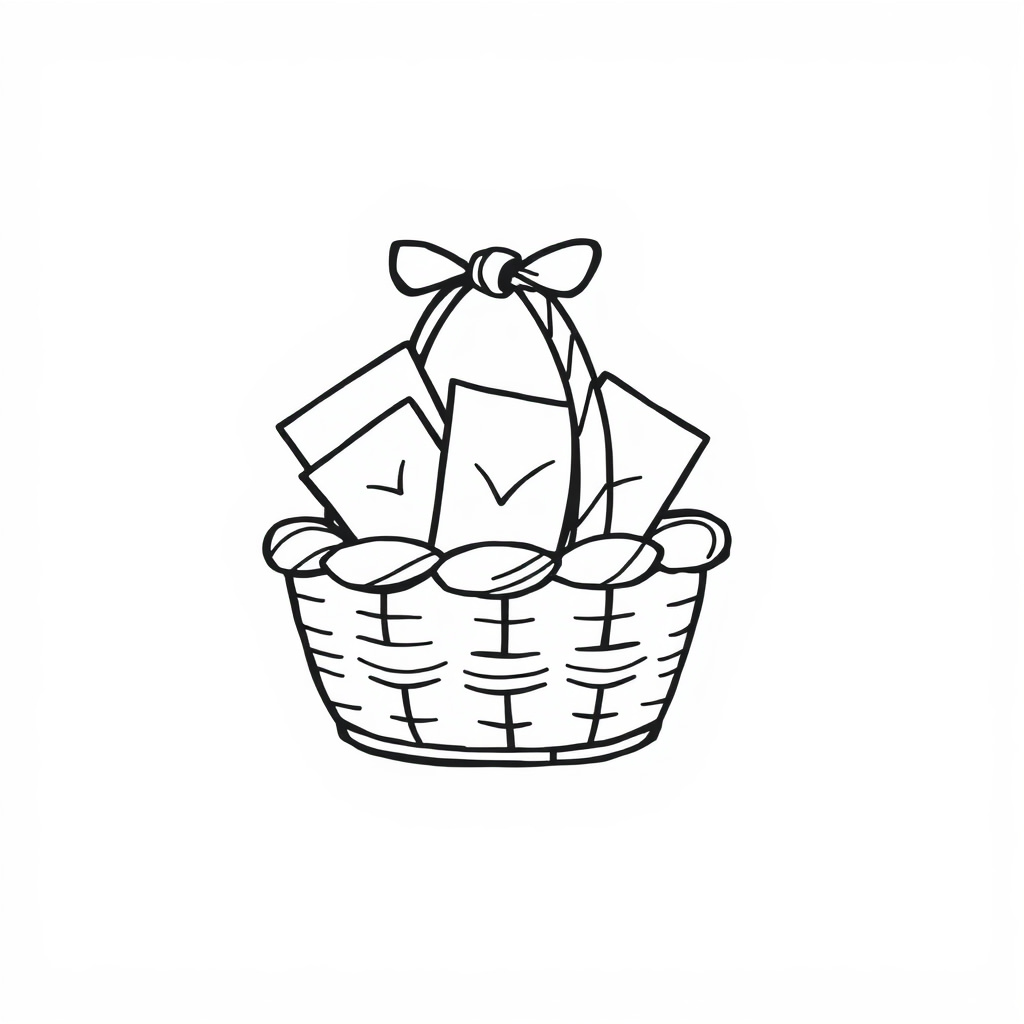 Offering basket with envelopes.