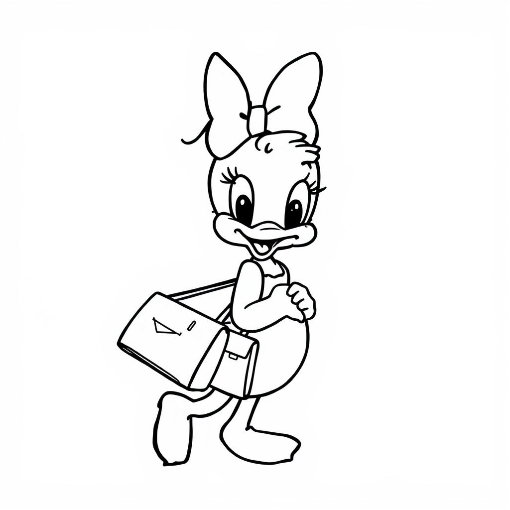 Daisy Duck carrying a designer handbag.