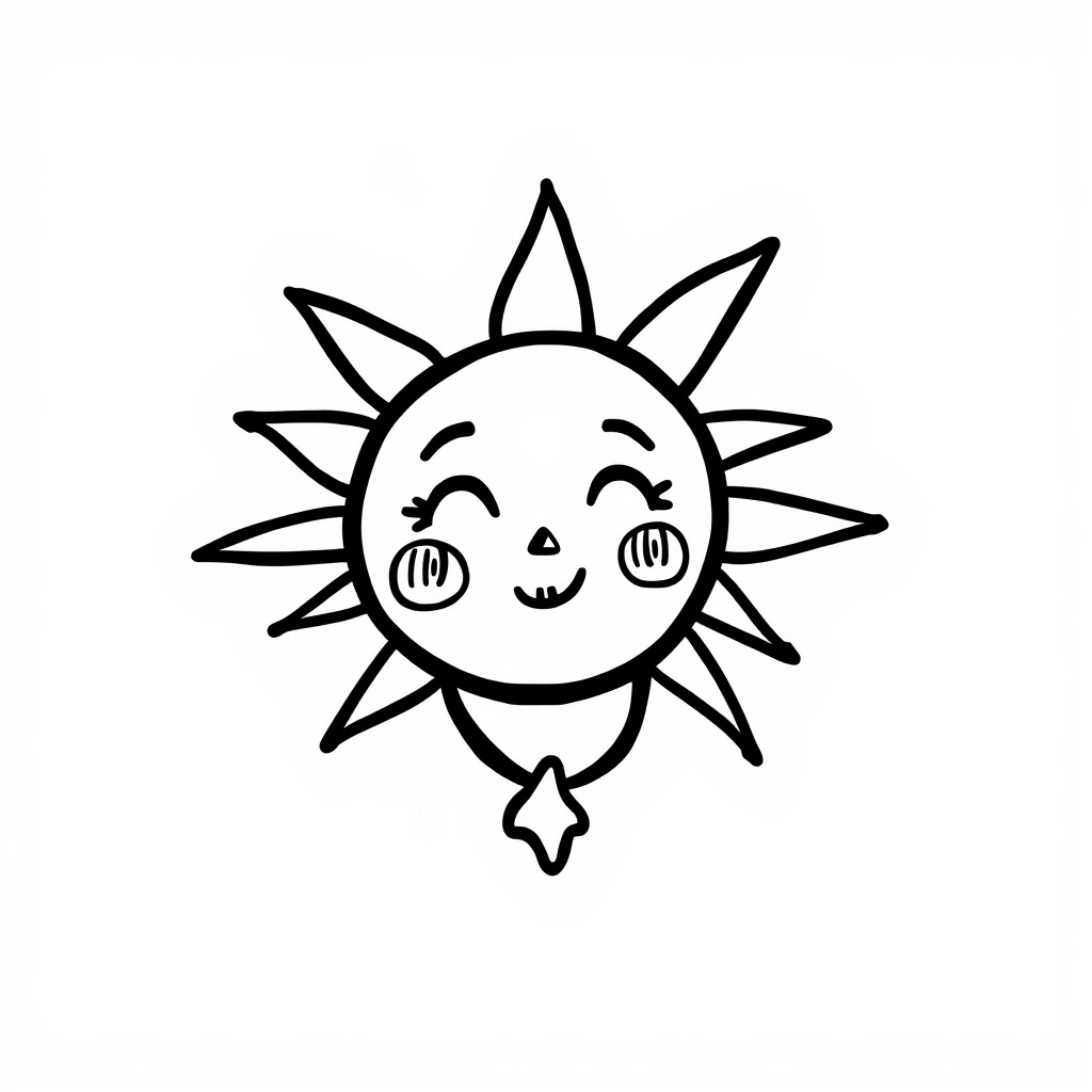 Sun wearing a necklace.