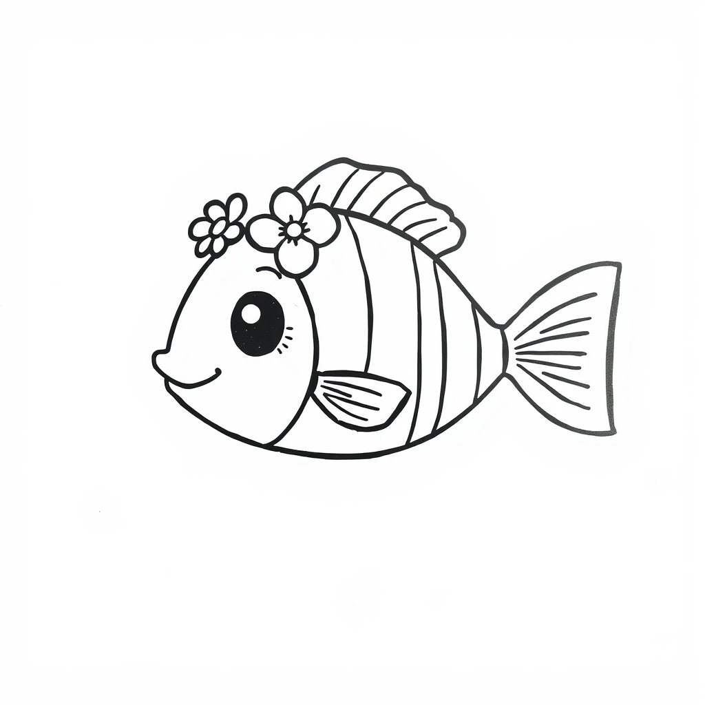 Angelfish with a flower headband