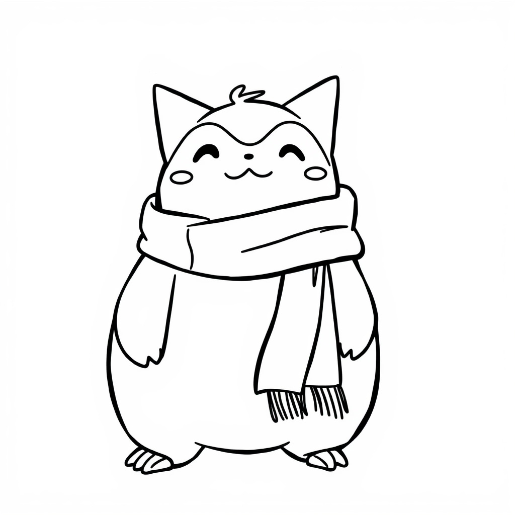 Snorlax in a scarf.