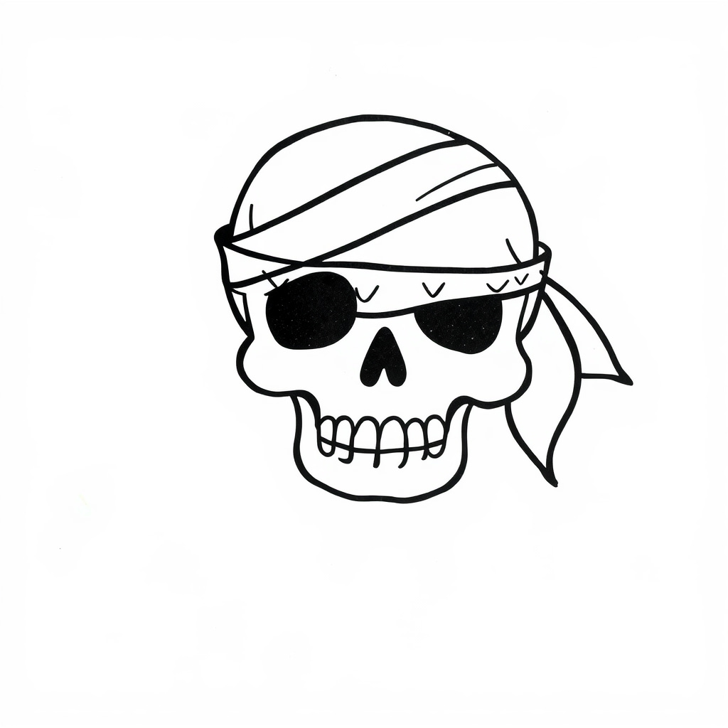 Skull with a bandana.