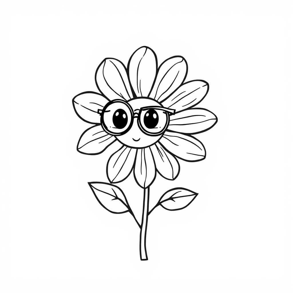 Flower wearing a monocle.