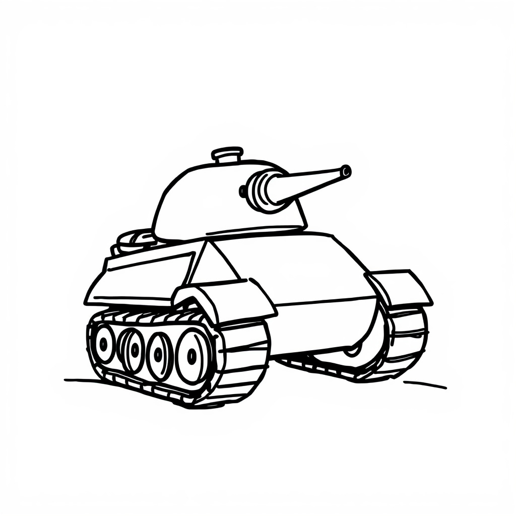 Tank rolling forward.