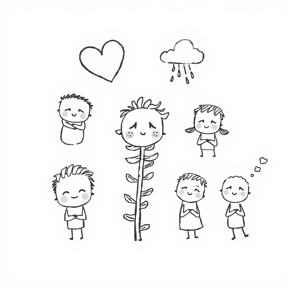 - Fern joyfully hugging a giant heart
- Fern crying under a small raincloud
- Fern laughing with hands on belly
- Fern frowning with crossed arms
- Fern blushing with shy smile
- Fern jumping with excitement
- Fern daydreaming with a dreamy expression