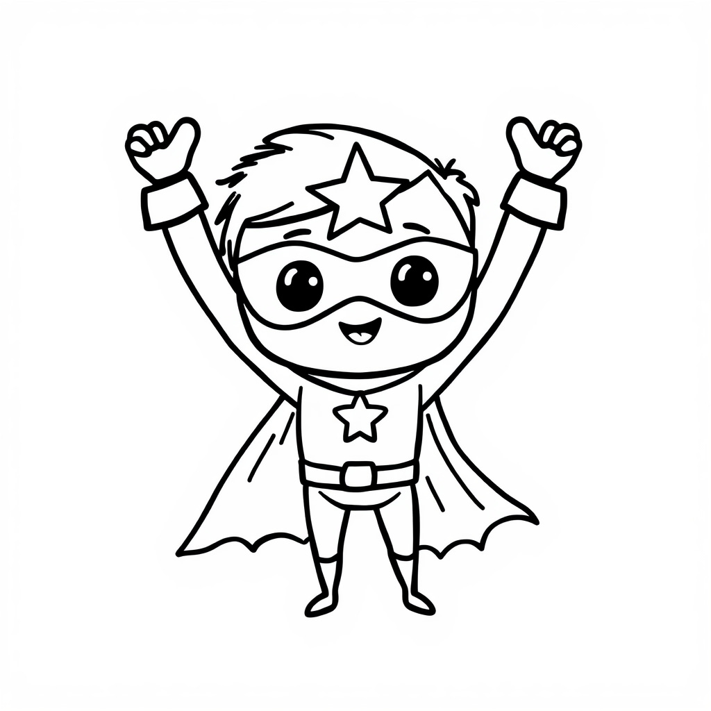 Superhero feeling victorious with a glowing aura