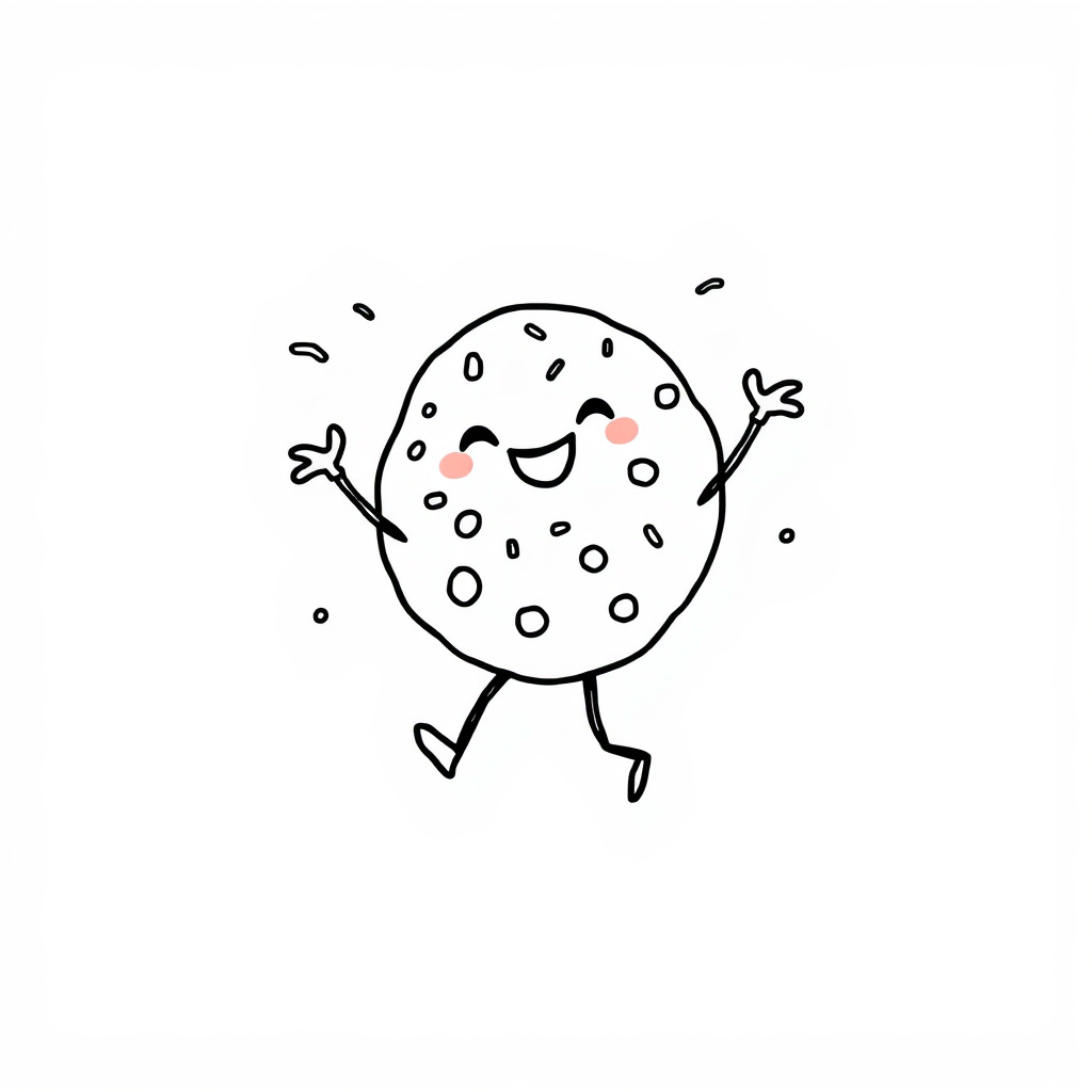 Joyful Cookie dancing with sprinkles