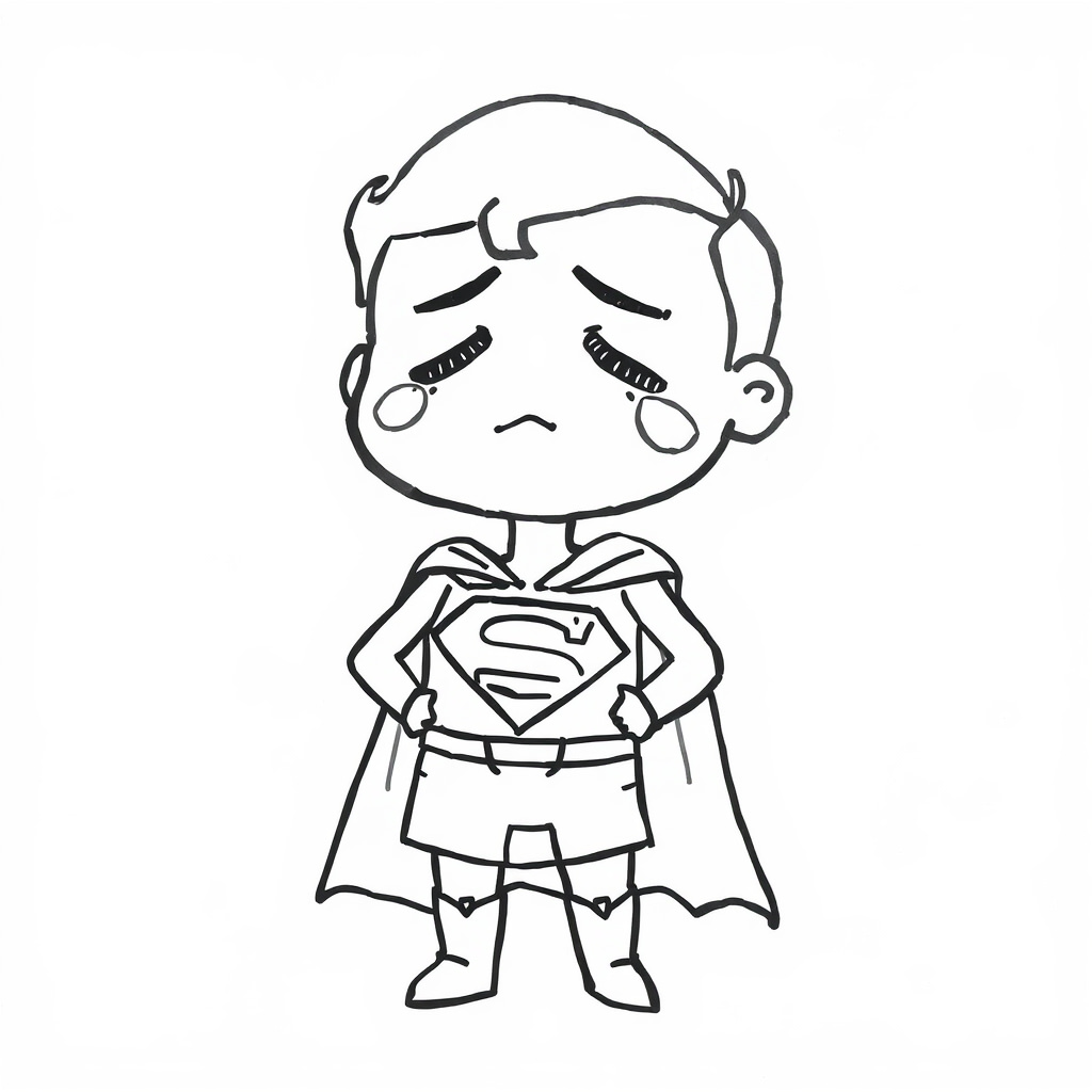 - Superman crying over broken cape