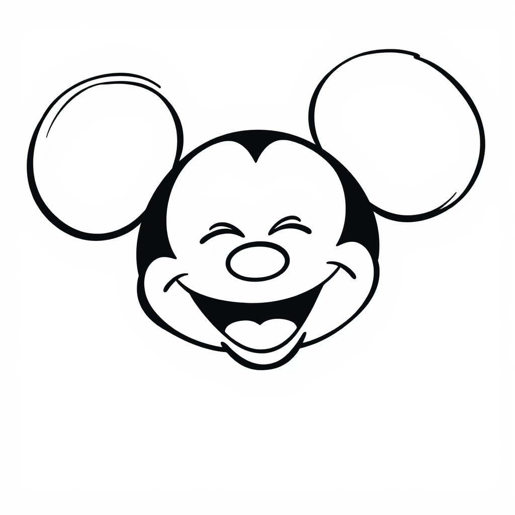 Mickey Mouse laughing heartily