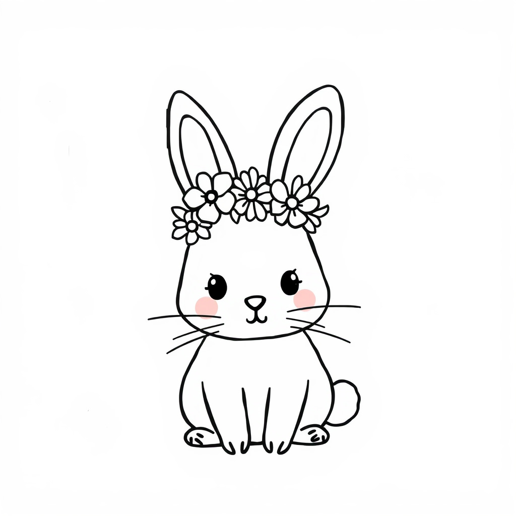 Flower crown on bunny