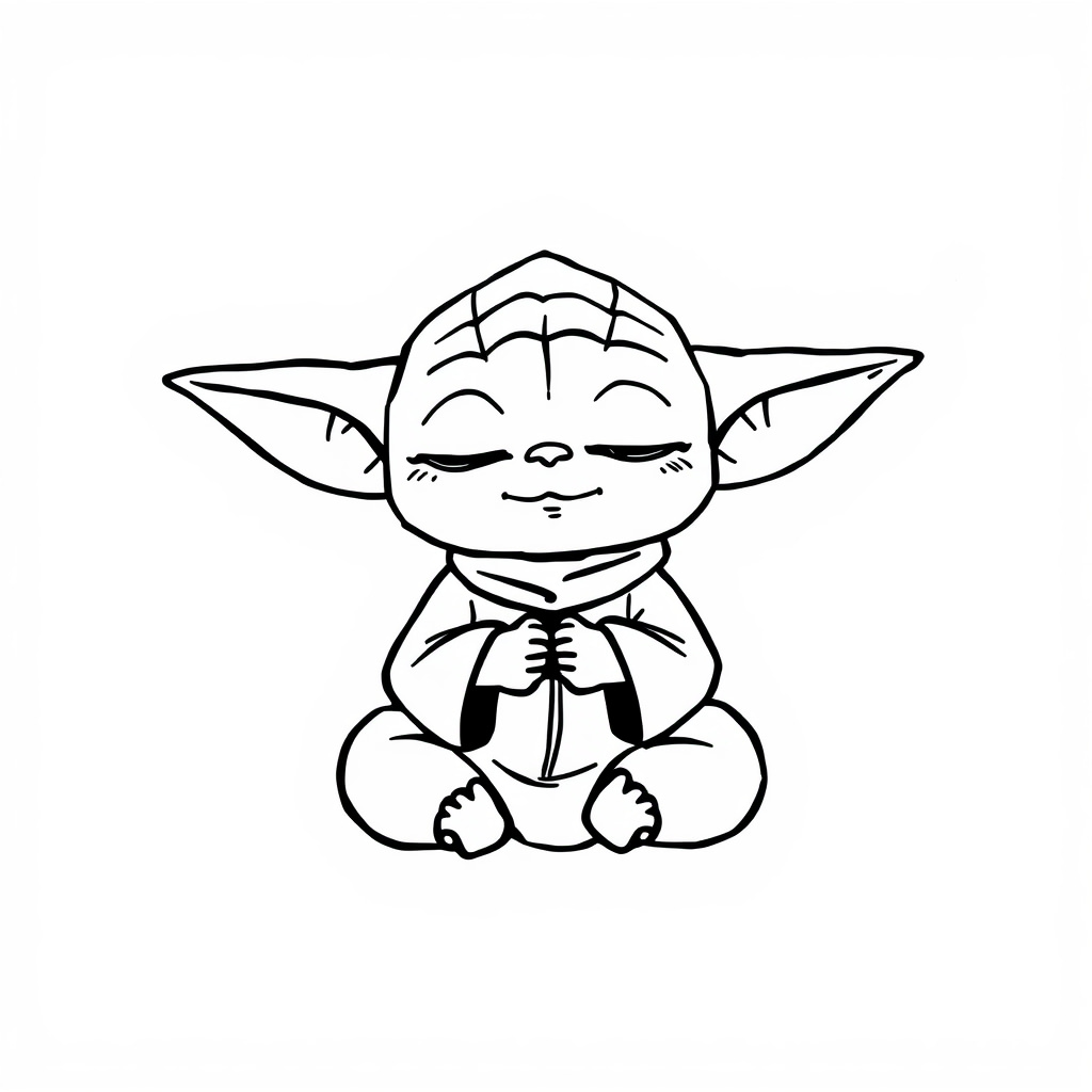 Yoda meditating peacefully