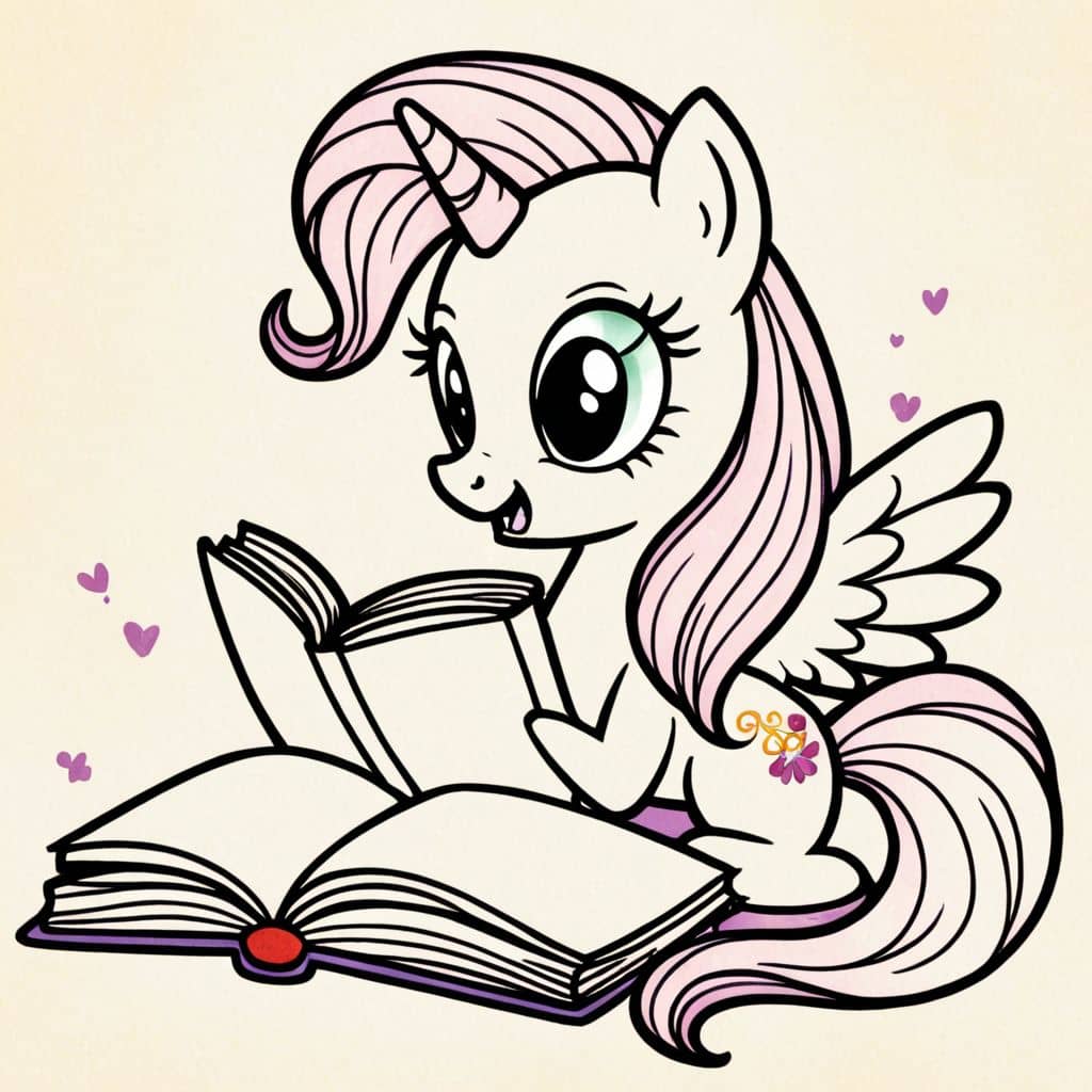 Colored Twilight Sparkle reading a book