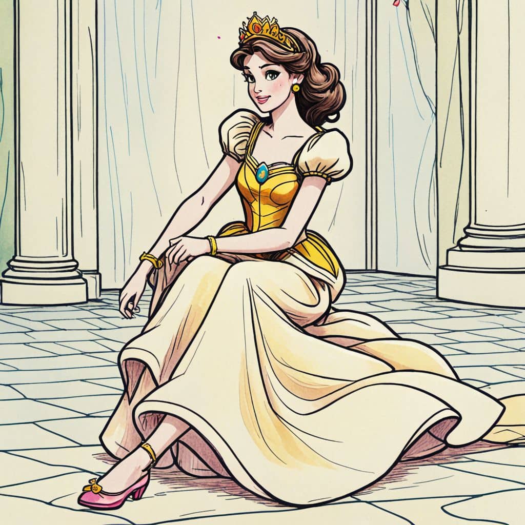 Colored Cinderella - losing her slipper