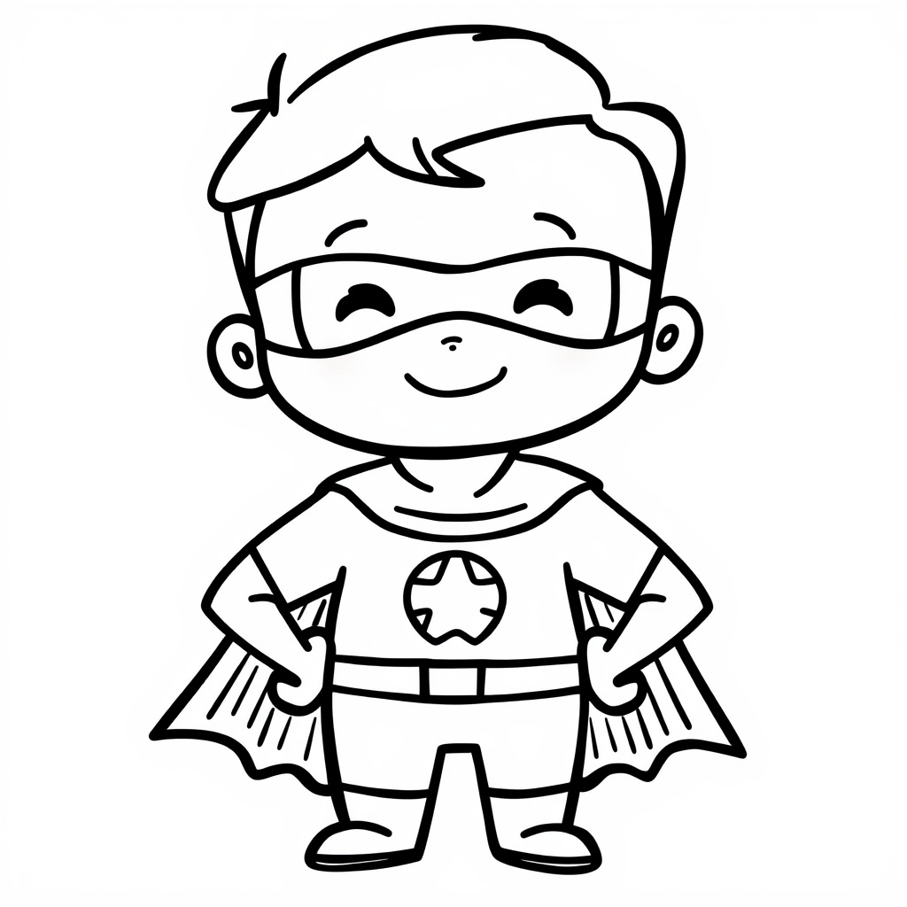 Superhero smiling with hands on hips