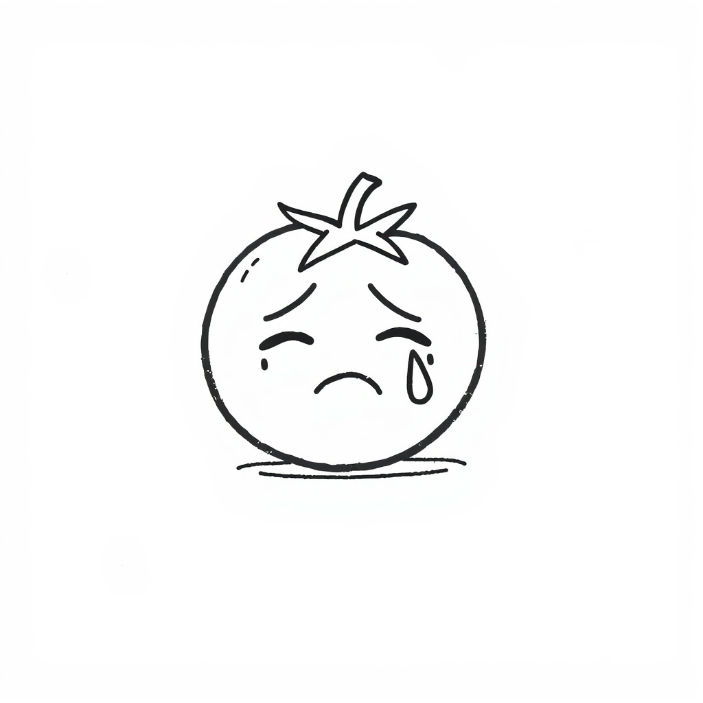 Sad Tomato with a tear