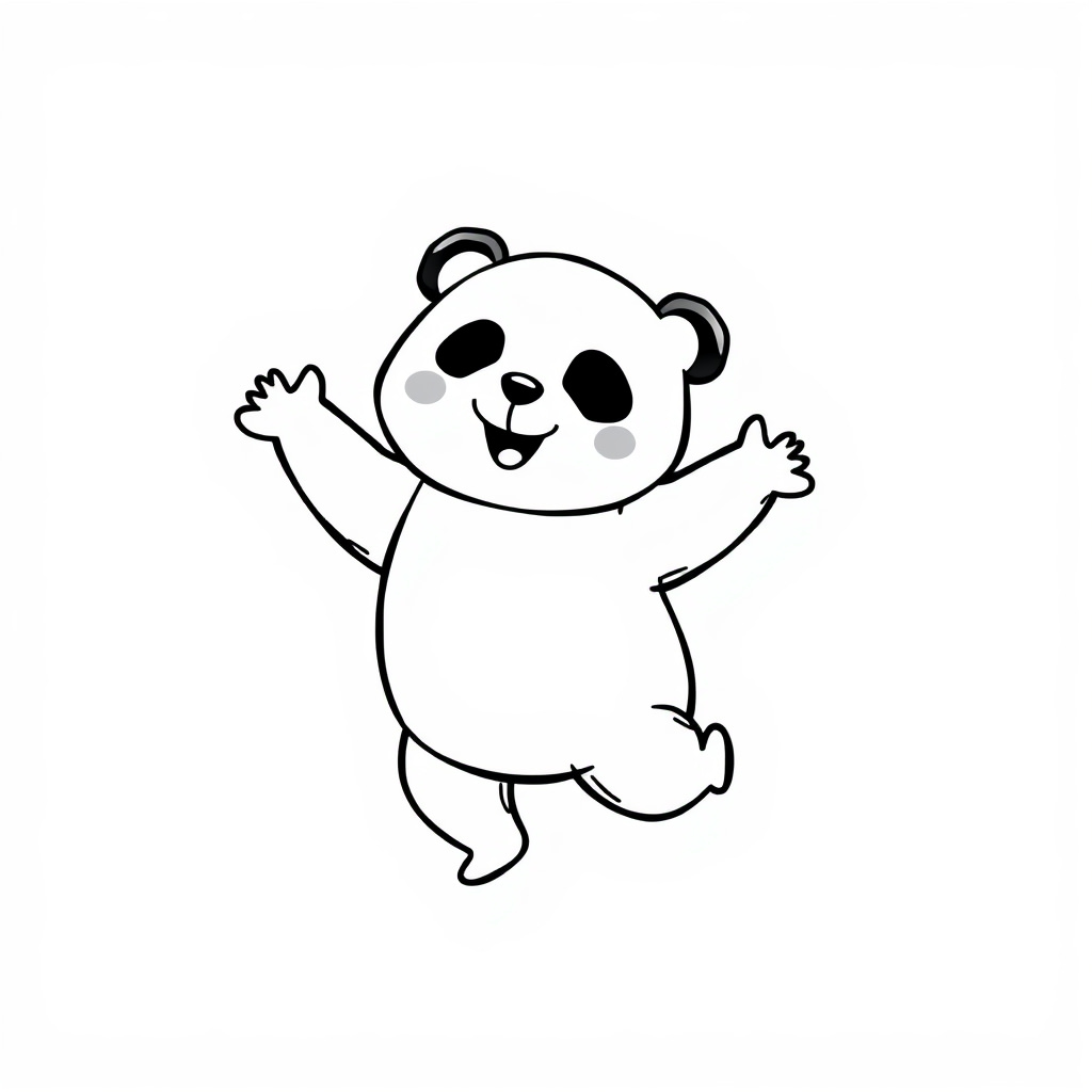 Panda dancing joyfully