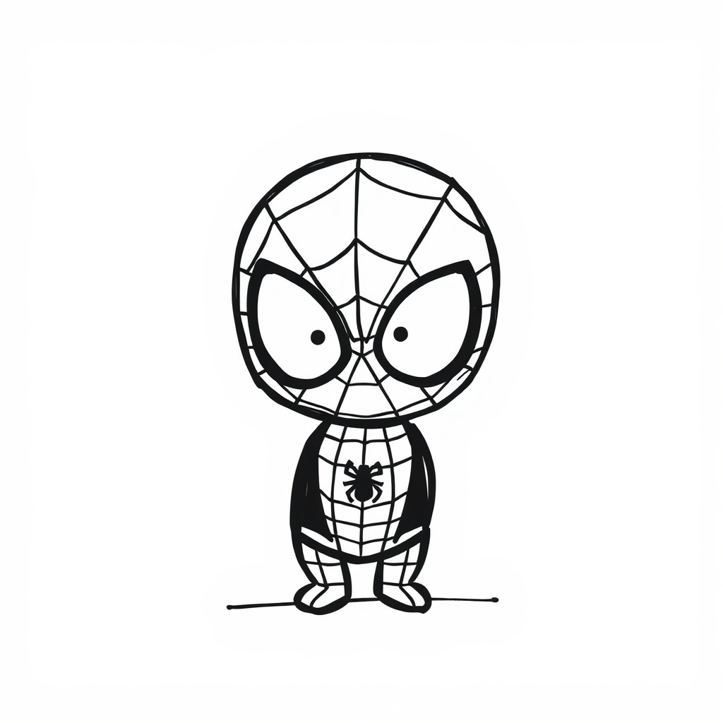 - Spider-Man looking surprised with wide eyes