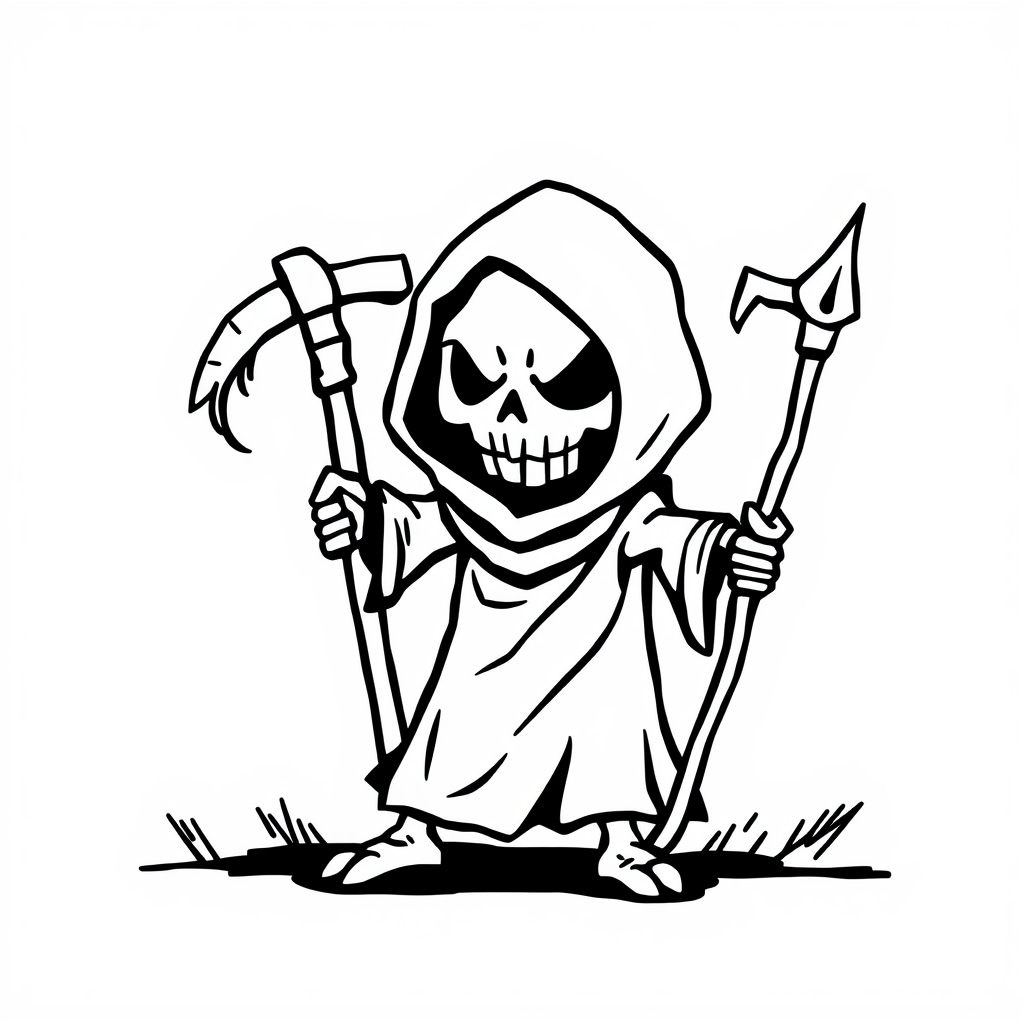 Angry Grim Reaper stomping the ground