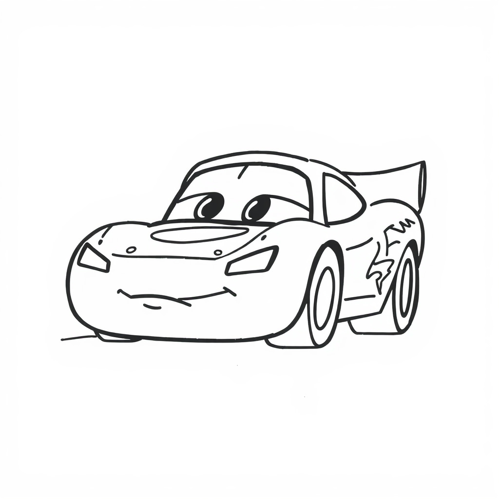 Lightning McQueen sad with a droopy hood