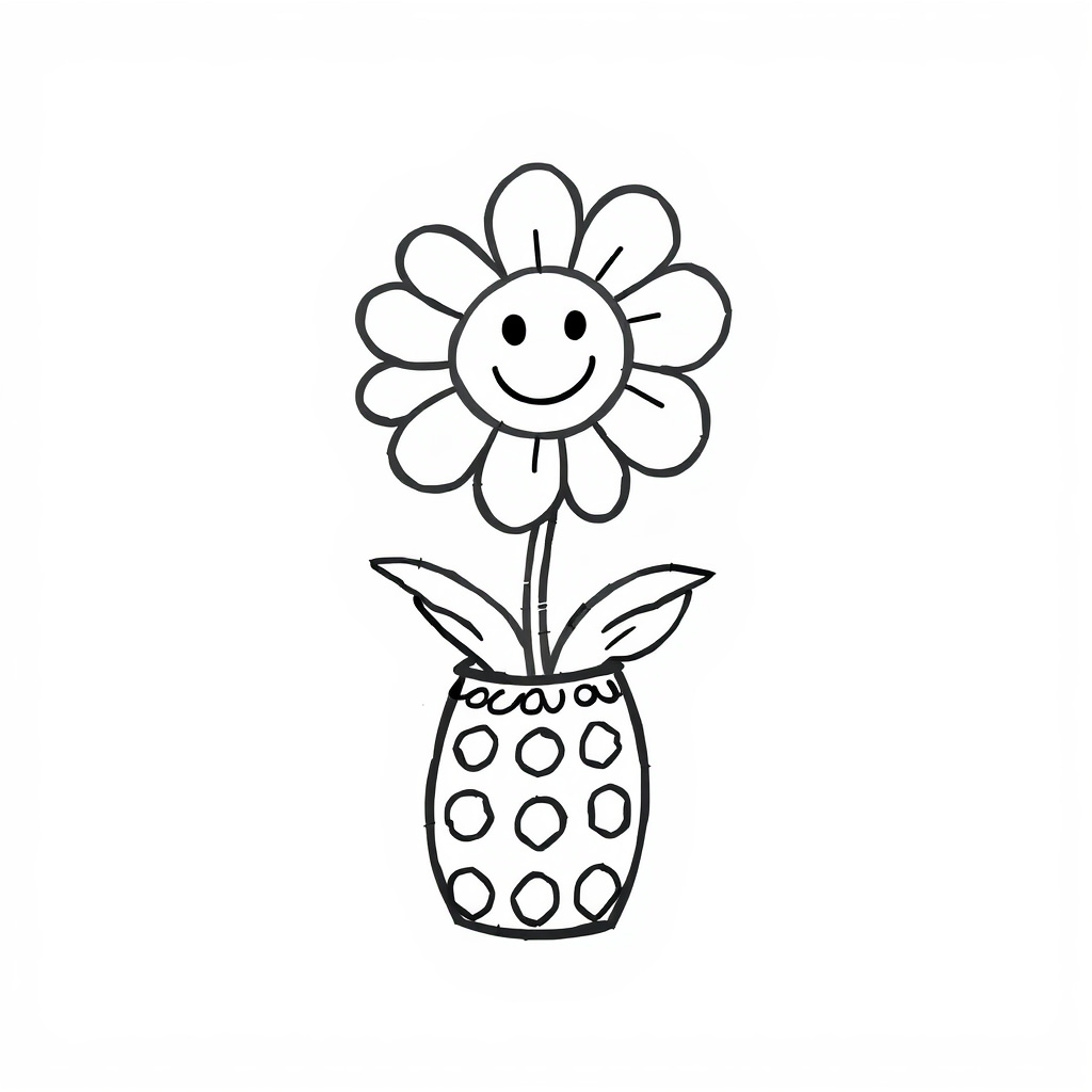 Excited flower in a patterned vase