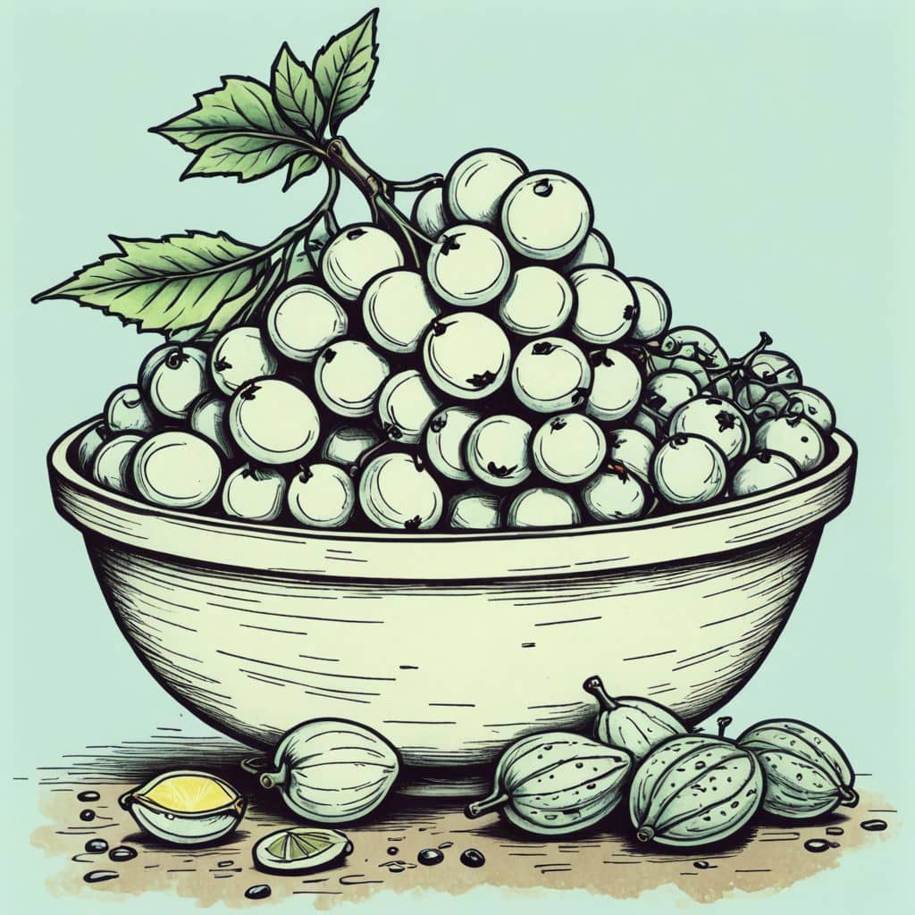 Colored Grapes in a bowl with nuts