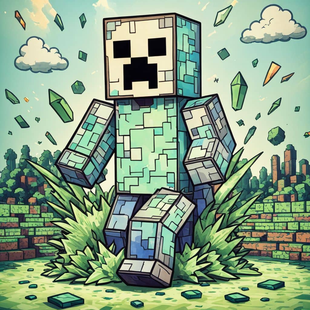 Colored Creeper exploding base  Minecraft