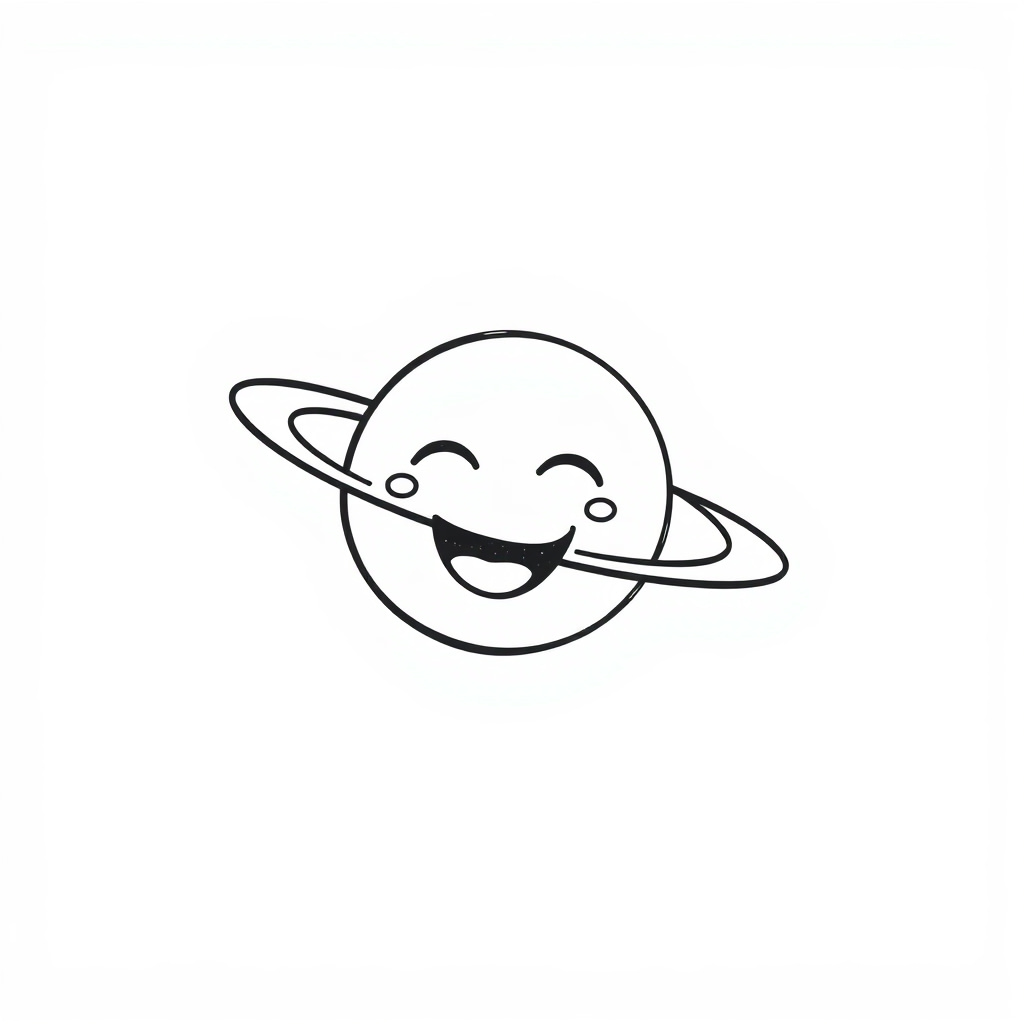 Saturn laughing with wide mouth